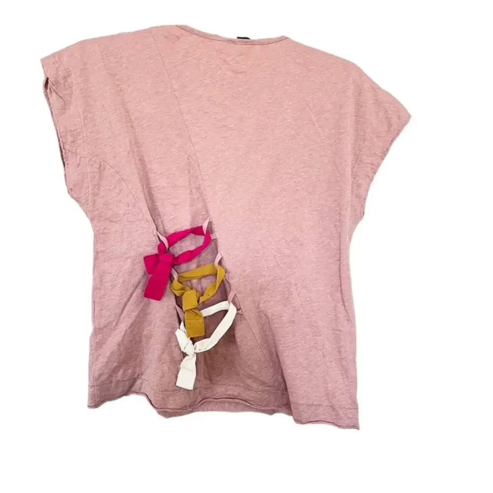 Tia Cibani girls box fit tee with cinching ribbon size 16